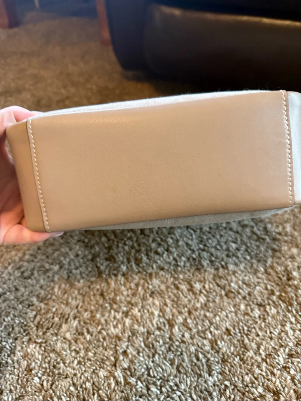 Coach Beige Signature Canvas Shoulder Bag with Matching Wallet
